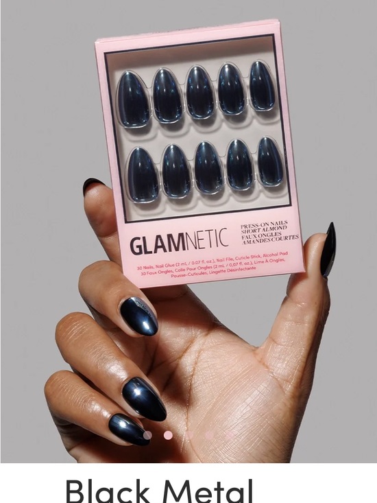 Glamnetic Other - GLAMNETIC Black Metallic Press-On Almond Nails